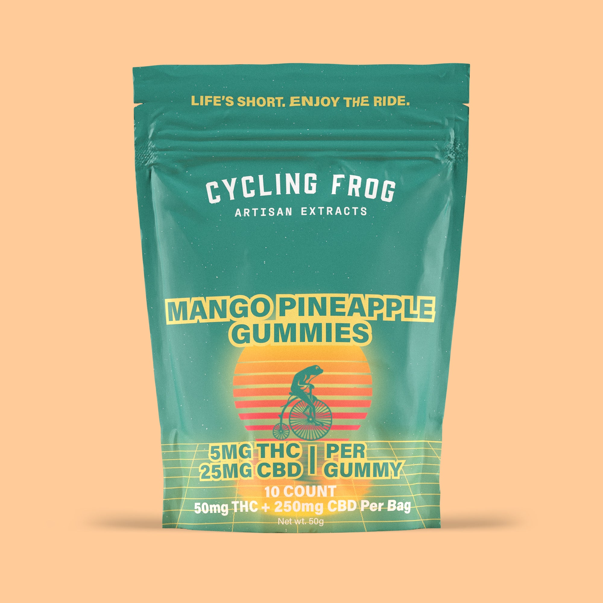 Mango-Pineapple Gummies, 5mg THC + 25mg CBD