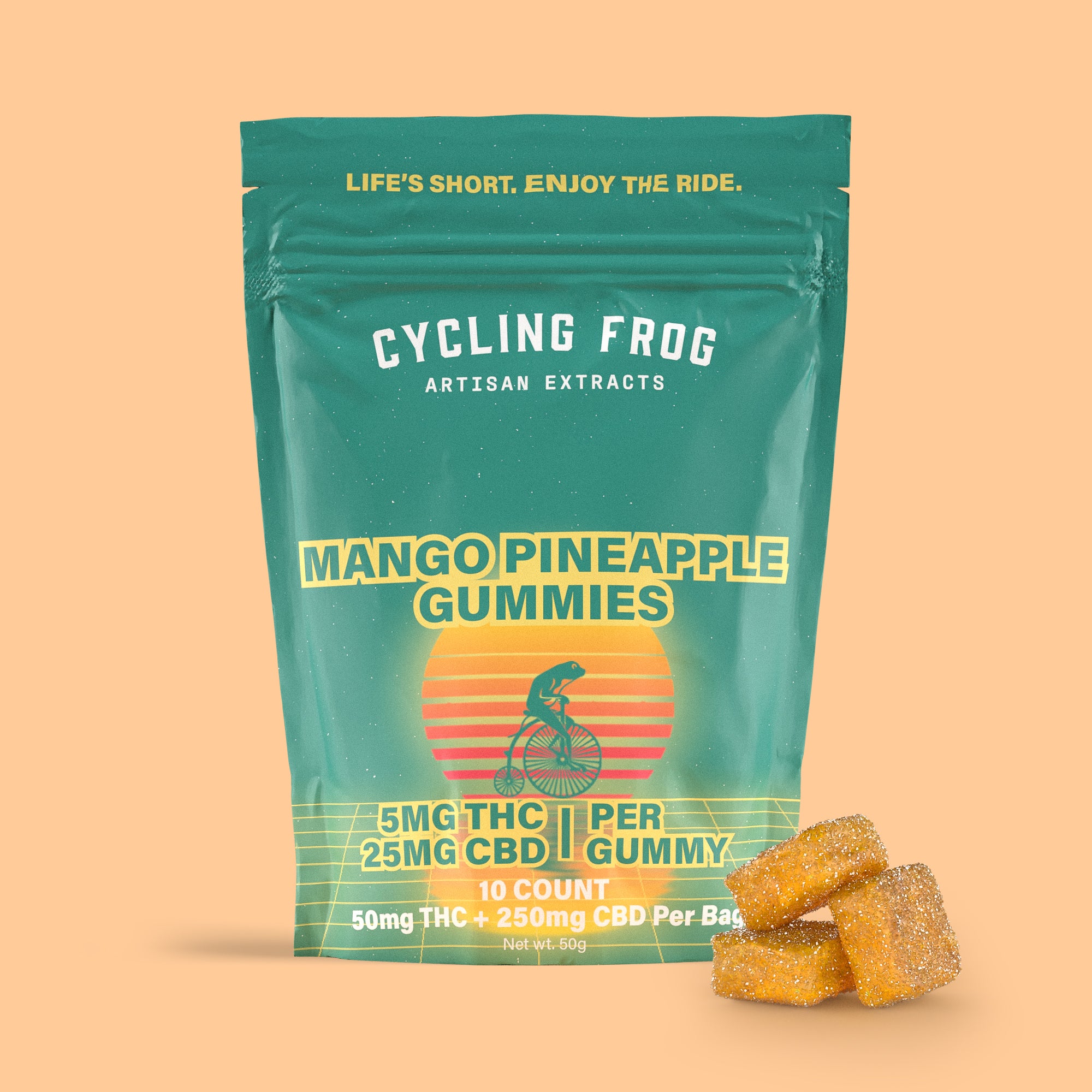 Gummy Giveaway - Mango Pineapple Gummies, 5mg THC + 25mg CBD