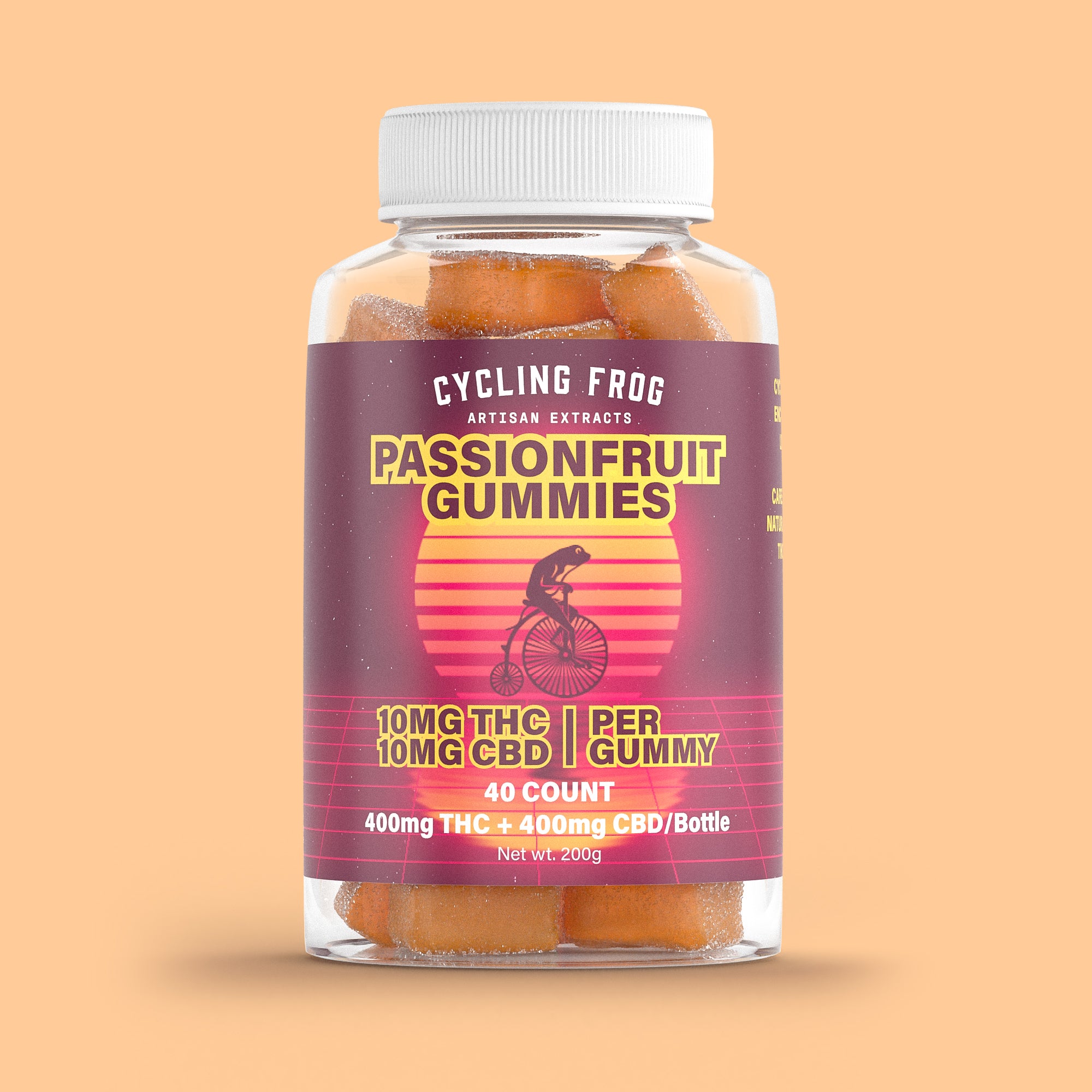 Passionfruit Gummies, 10mg THC + 10mg CBD