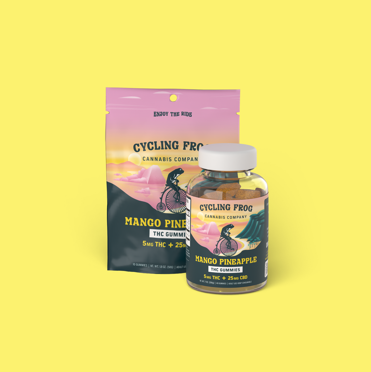 Mango-Pineapple Gummies, 5mg THC + 25mg CBD