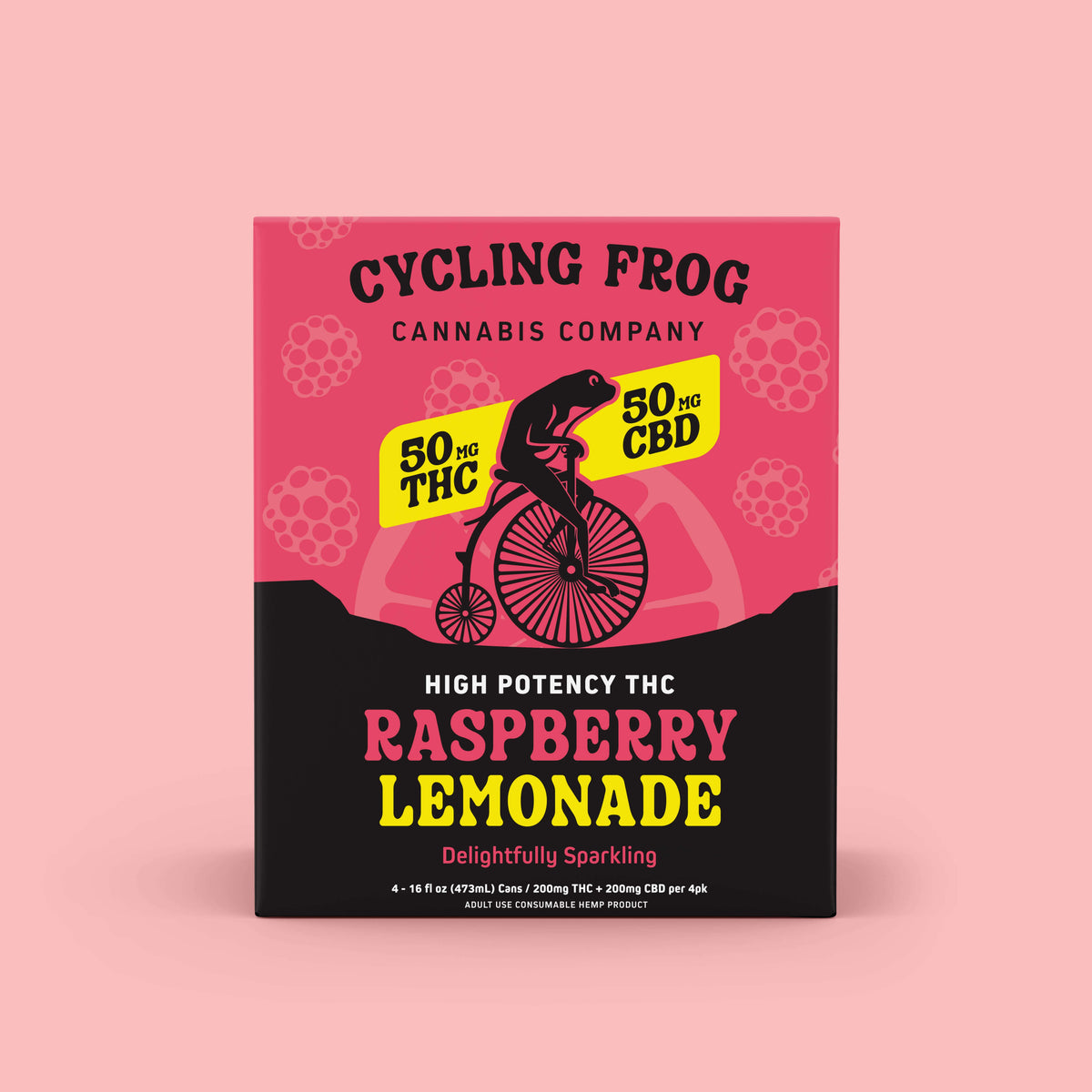 Sparkling THC Raspberry Lemonade | Cycling Frog THC Drinks